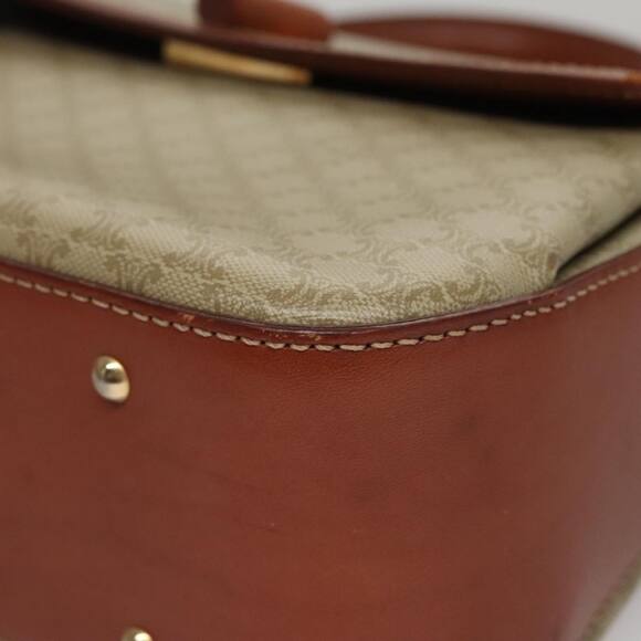 CELINE Macadam Canvas Hand Bag Beige Gold - Picture 15 of 16